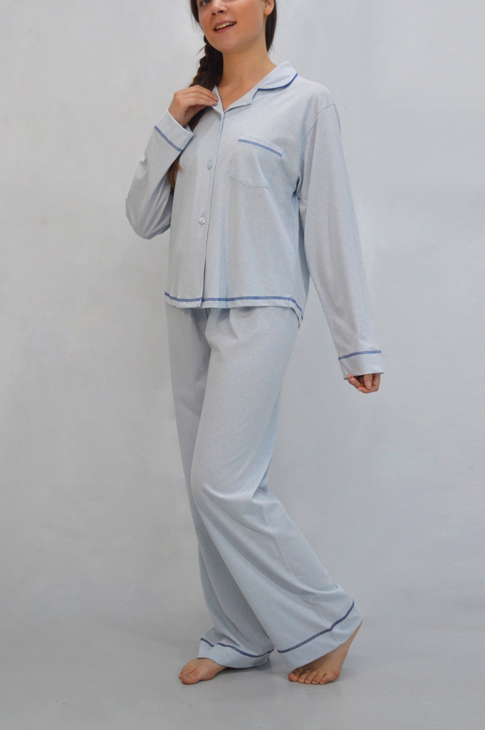Conjunto desportivo de casaco mulher azul indigo Tamanhos para pijamas,  roupões e roupa M