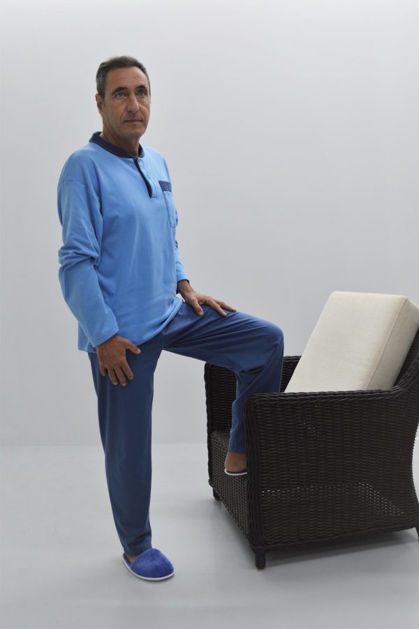 Pijama bicolor azul