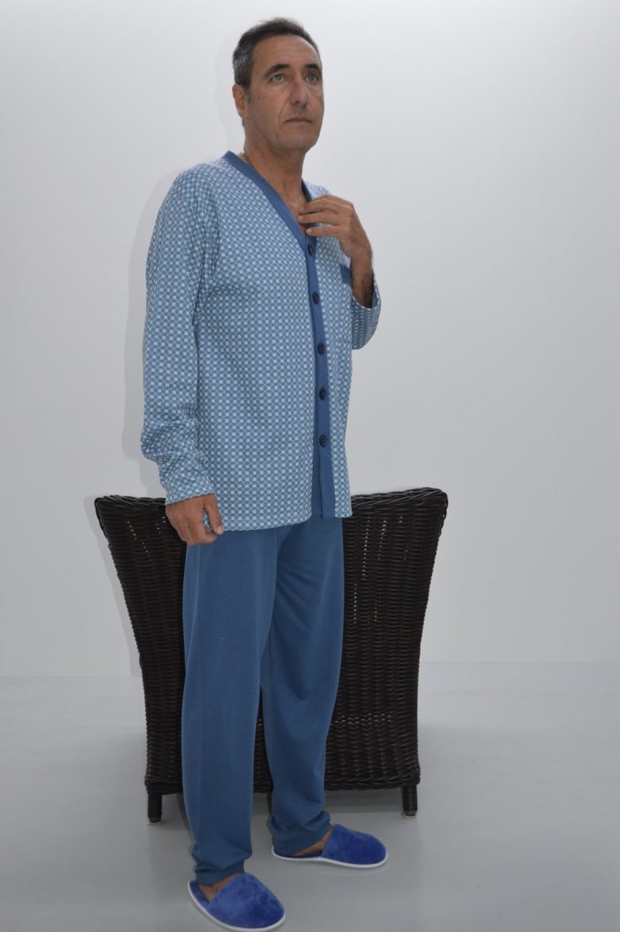 pijama camiseiro clássico, azul