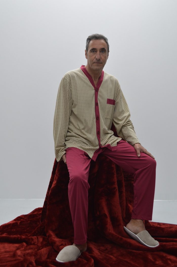 Pijama de homem clássico, camel