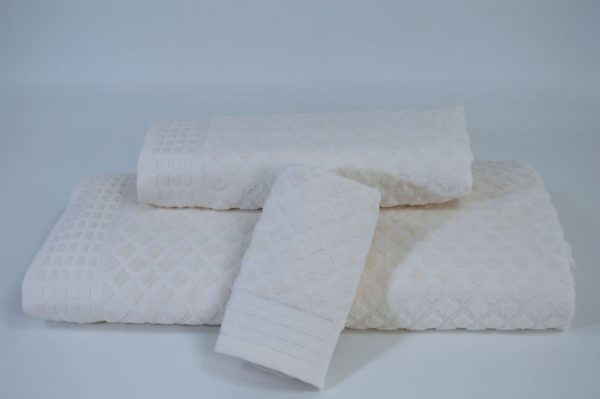 Toalhas de banho Geométrico, Creme