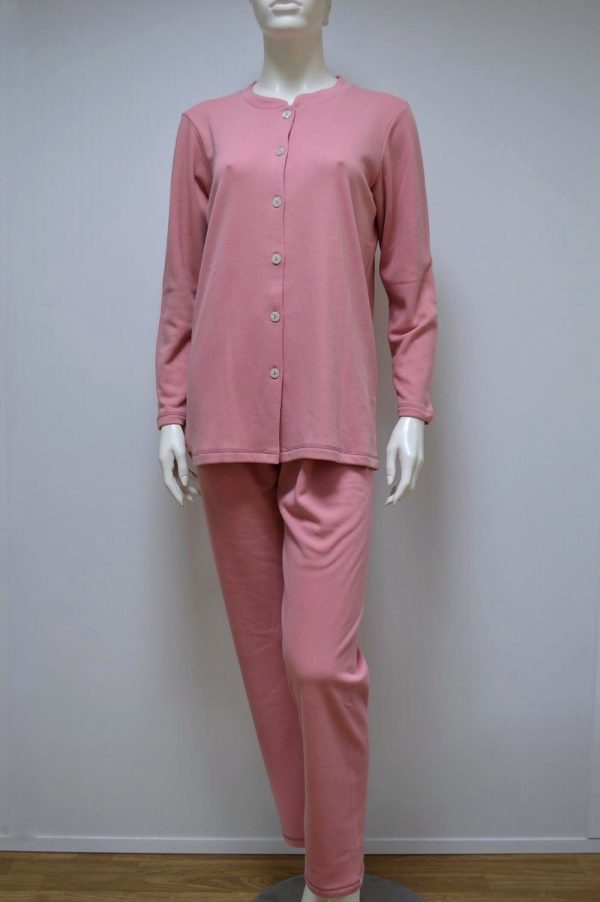 Pijama Clássico Casaco e Calça , Rosa