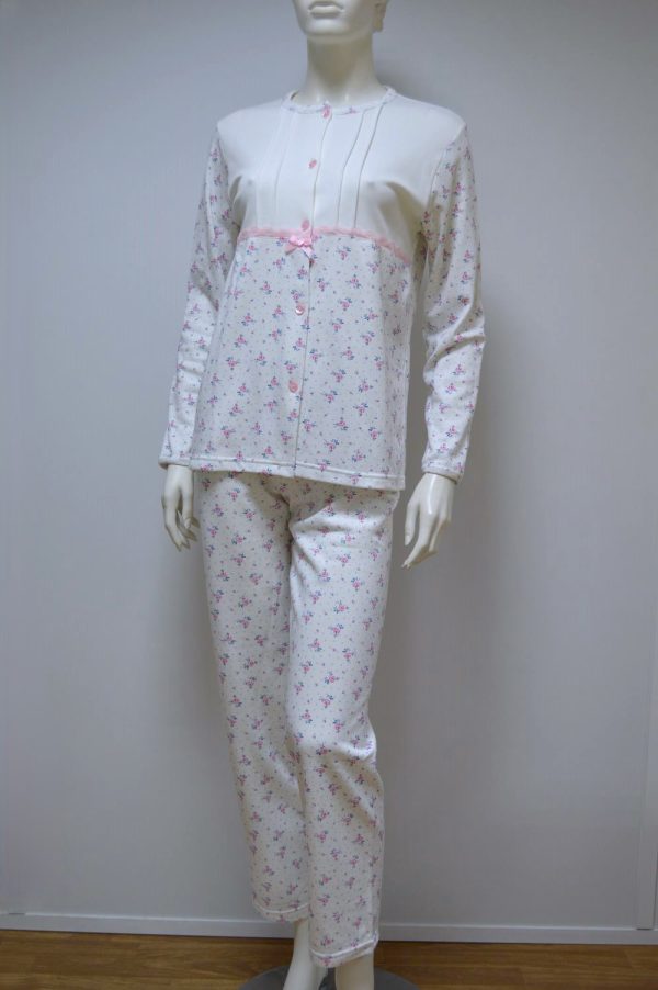 Pijama Senhora Casaco com Renda, Estampado