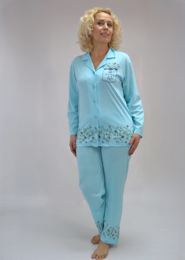 Pijama de Senhora Casaco, "All you need is Love", Turquesa