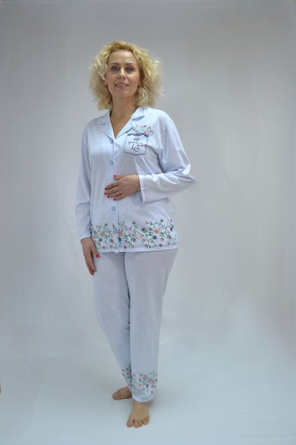 Pijama de Senhora Casaco, "All you need is Love", Azul