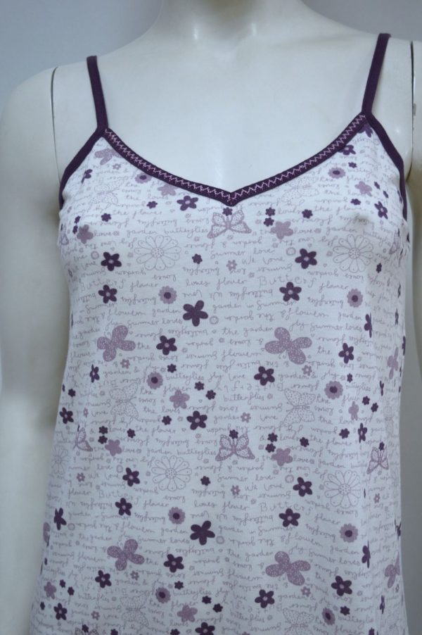 Camisa de dormir de alças, Estampada