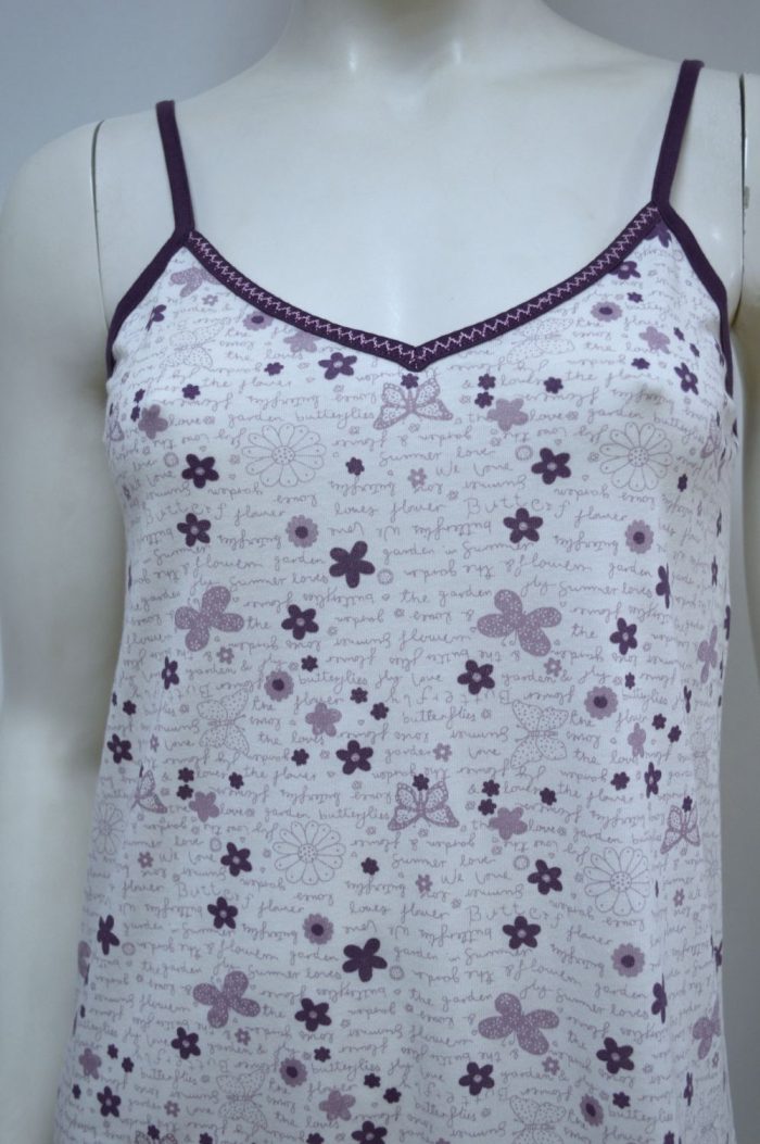 Camisa de dormir de alças, Estampada