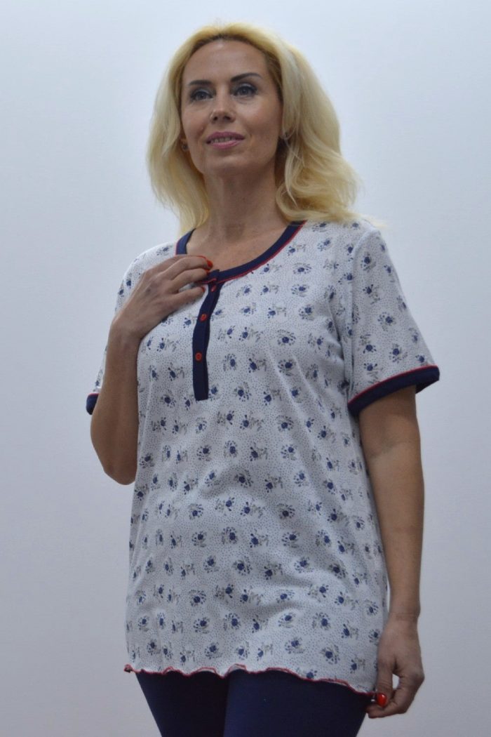 Pijama de senhora t-shirt+ calça, Estampado