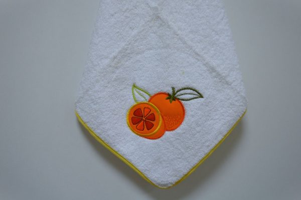Pano de cozinha, Bordado Laranja