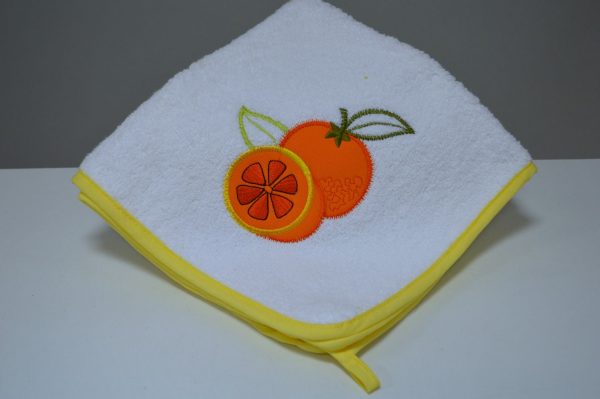 Pano de cozinha, Bordado Laranja