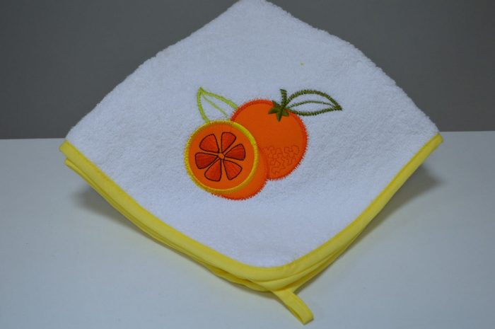 Pano de cozinha, Bordado Laranja