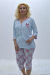 Pijama de senhora camisola + bermuda, Azul