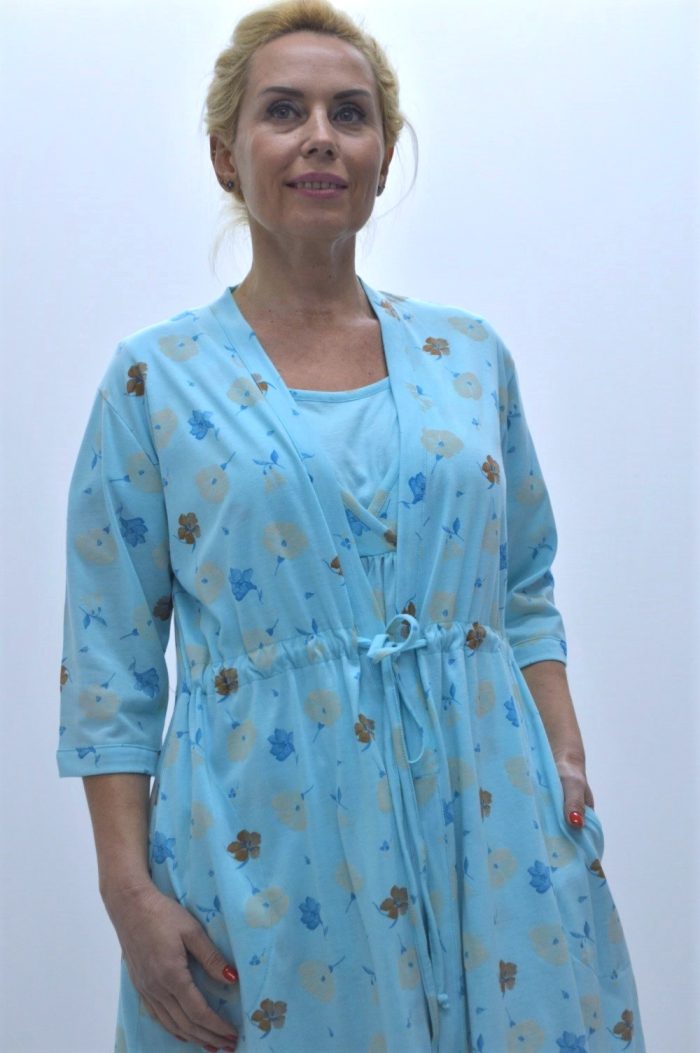 Robe de mulher com bolsos, Estampado