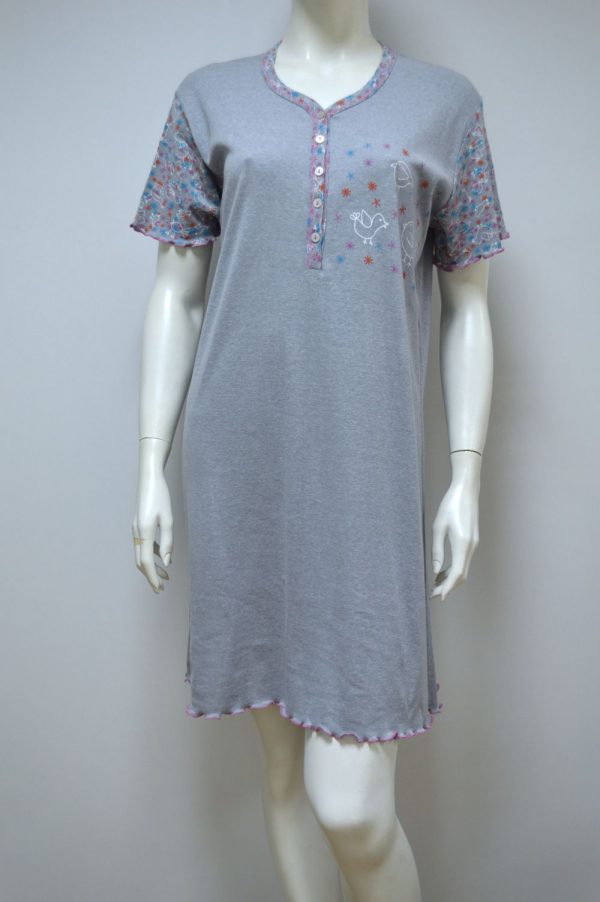 Camisa de senhora modelo T-Shirt, Cinza