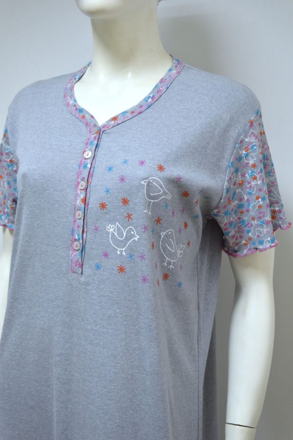 Camisa de senhora modelo T-Shirt, Cinza