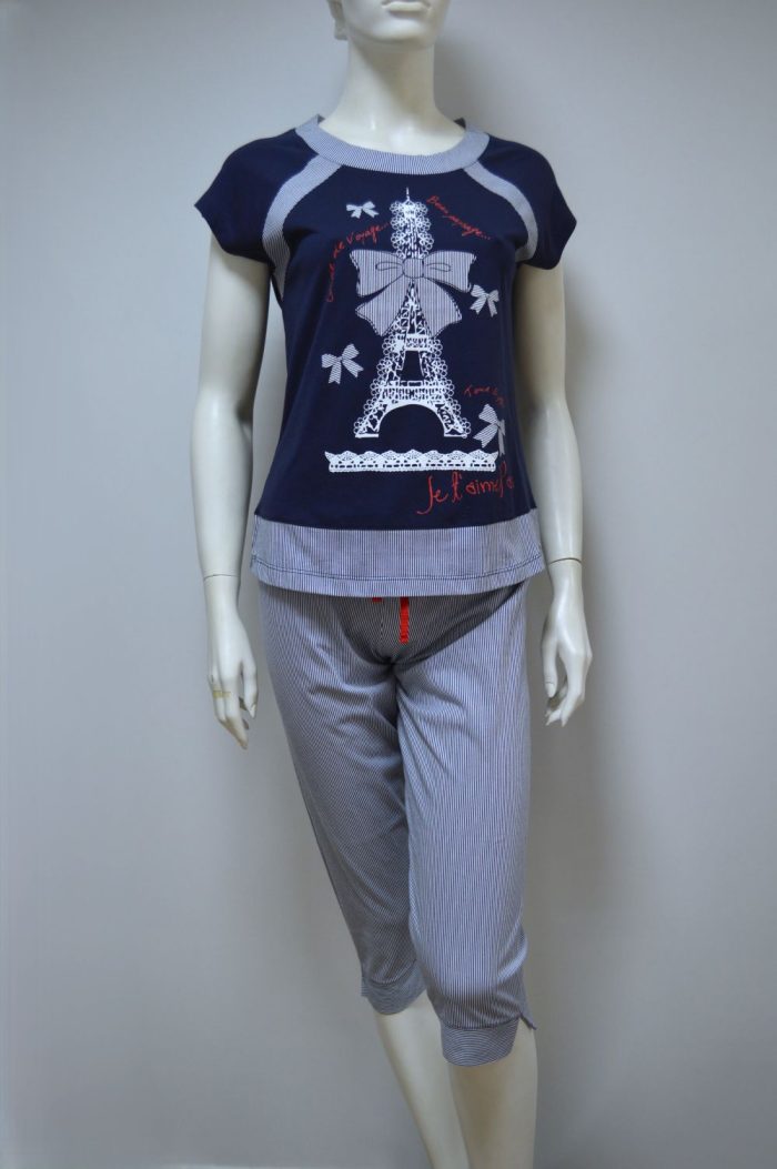 Pijama Mulher, Riscas / Marinho