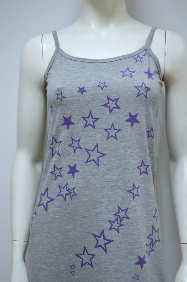 Camisa de dormir de senhora de alças, Cinza