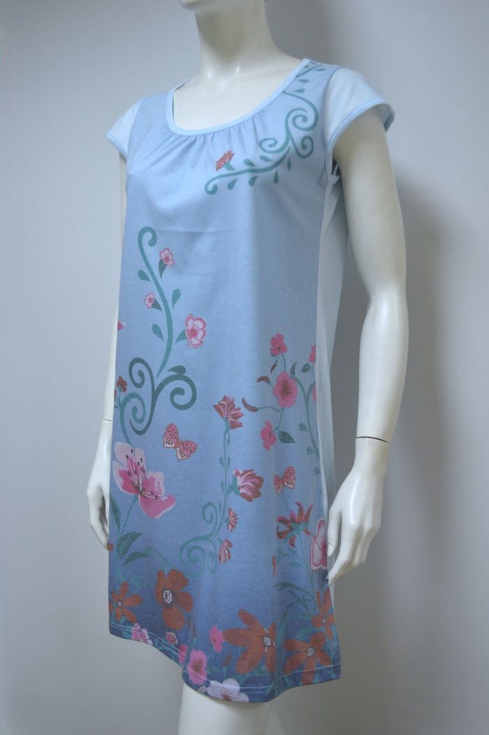 Camisa de senhora de manga curta, Azul