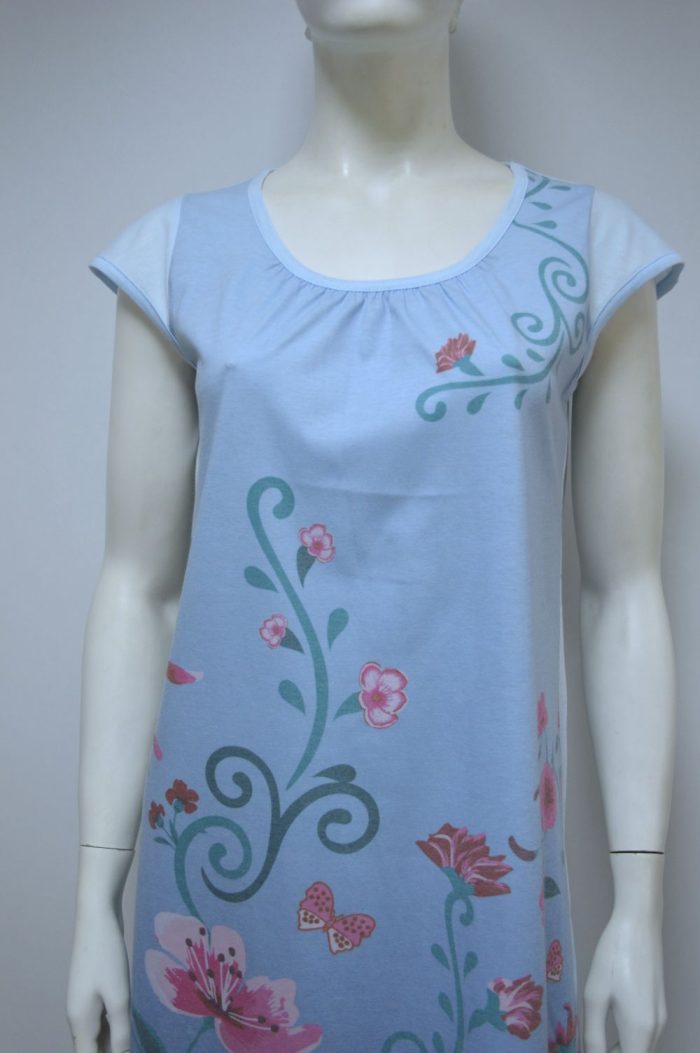 Camisa de senhora de manga curta, Azul
