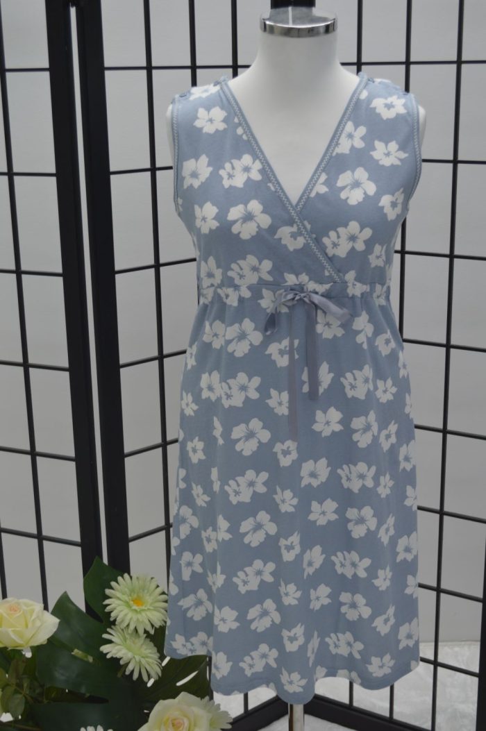 Camisa de dormir sem manga, Estampada