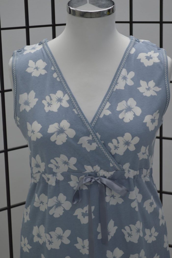 Camisa de dormir sem manga, Estampada