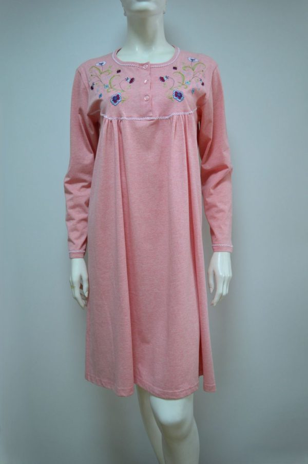 Camisa de dormir manga comprida, rosa