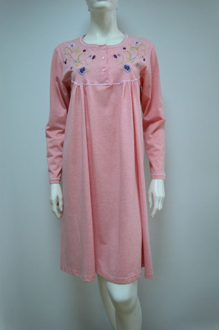 Camisa de dormir manga comprida, rosa