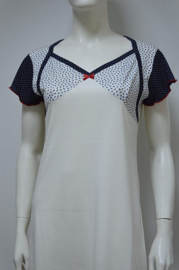 Camisa de manga curta com bordado, Pérola