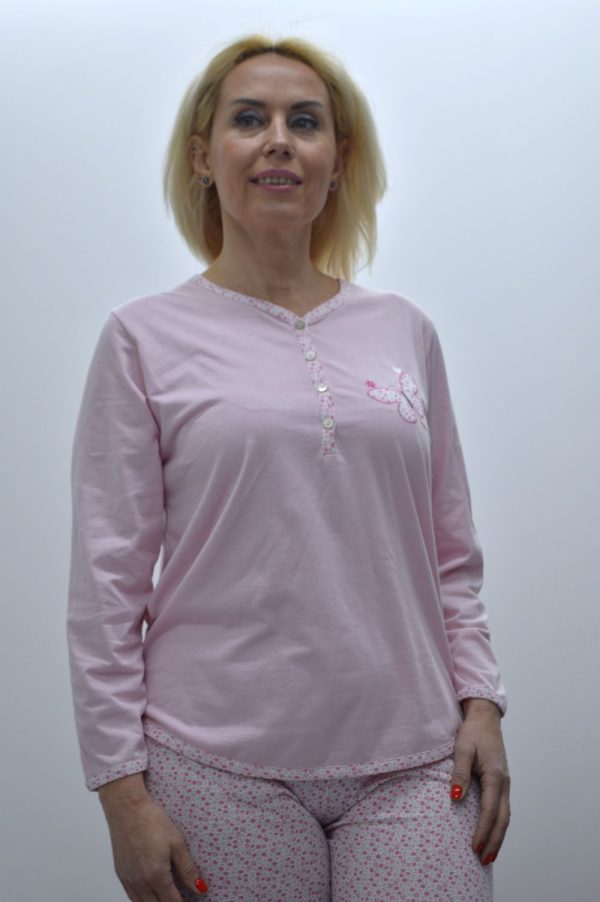 Pijama de manga comprida, Rosa