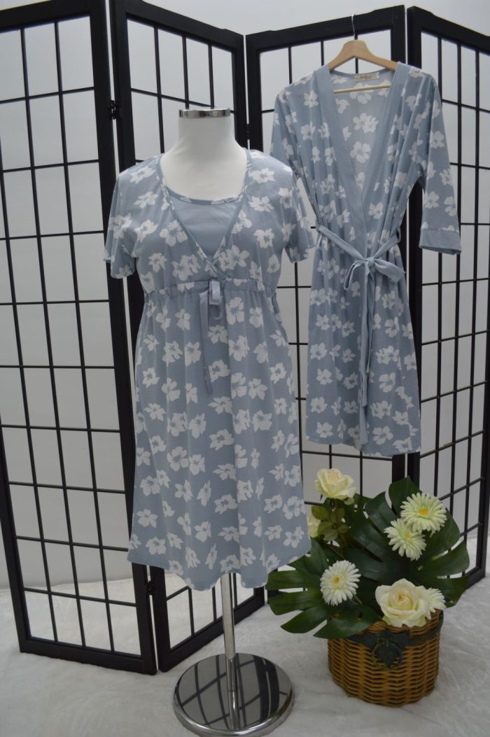 Camisa de dormir de Mulher, Estampado flores