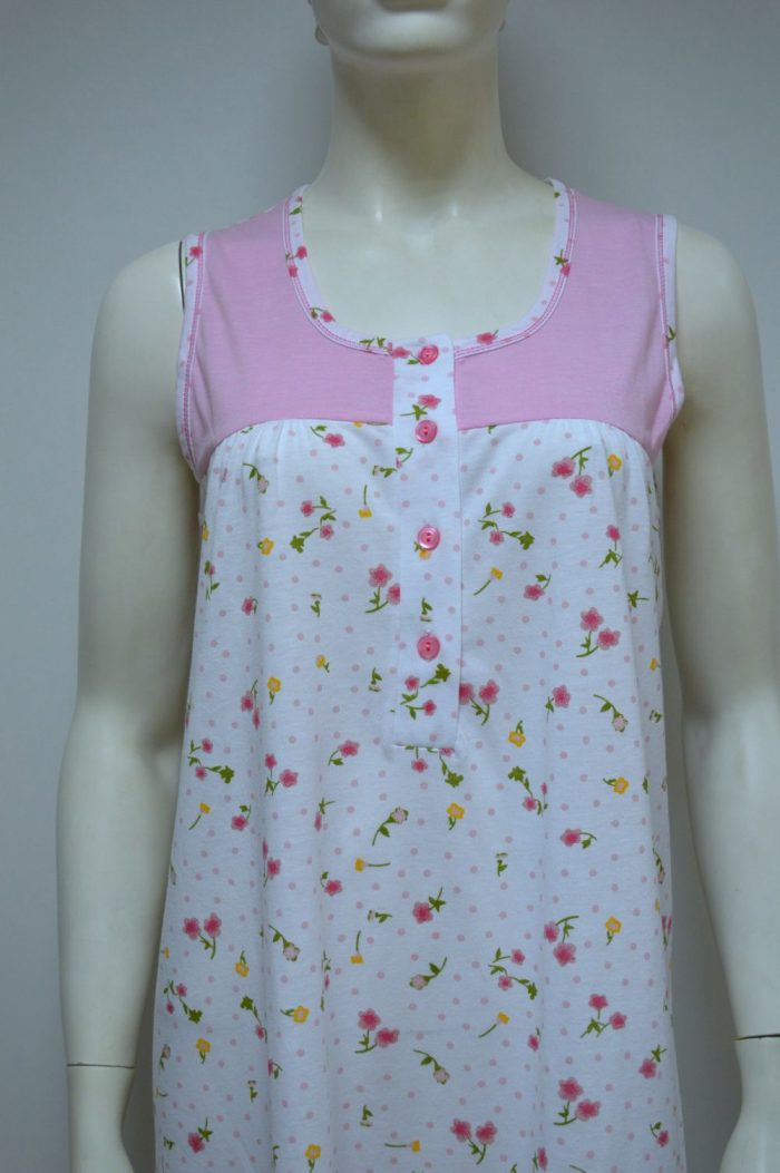 Camisa de dormir sem manga , Estampada