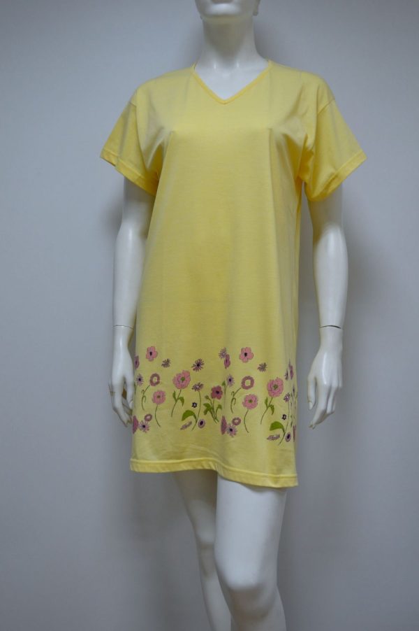 Camisa de dormir modelo T-Shirt, Amarelo
