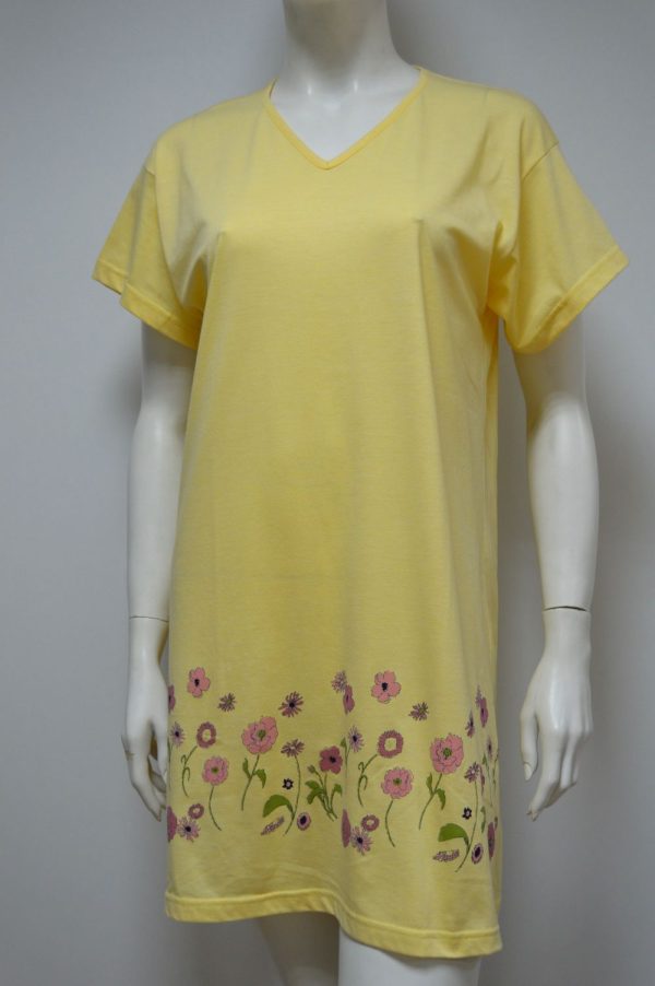 Camisa de dormir modelo T-Shirt, Amarelo