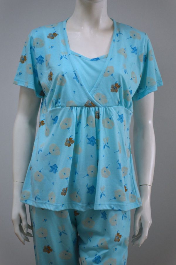 Pijama de Mulher Manga Curta, Estampado
