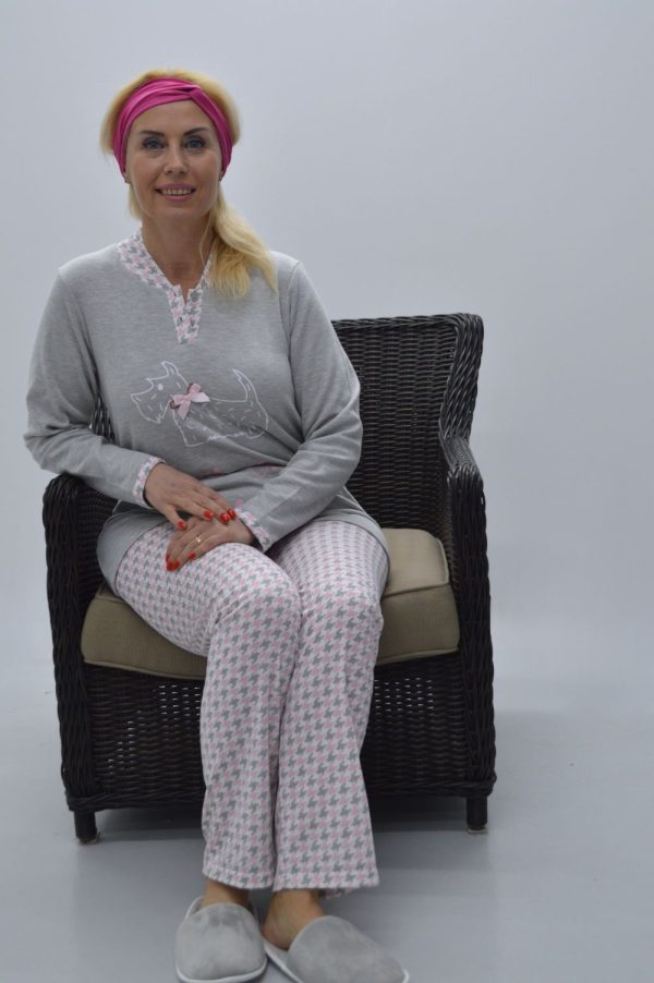 Pijama mulher, Cinza / Rosa
