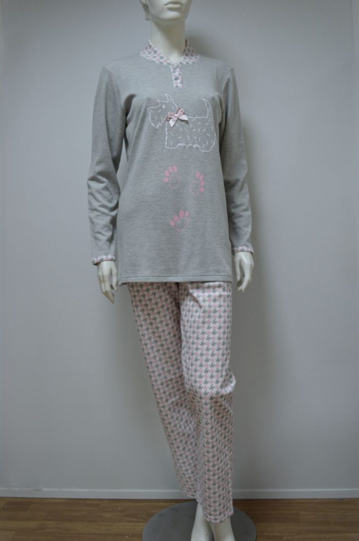 Pijama mulher, Cinza / Rosa
