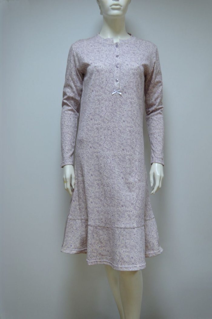 Camisa de dormir de senhora, estampado lilás