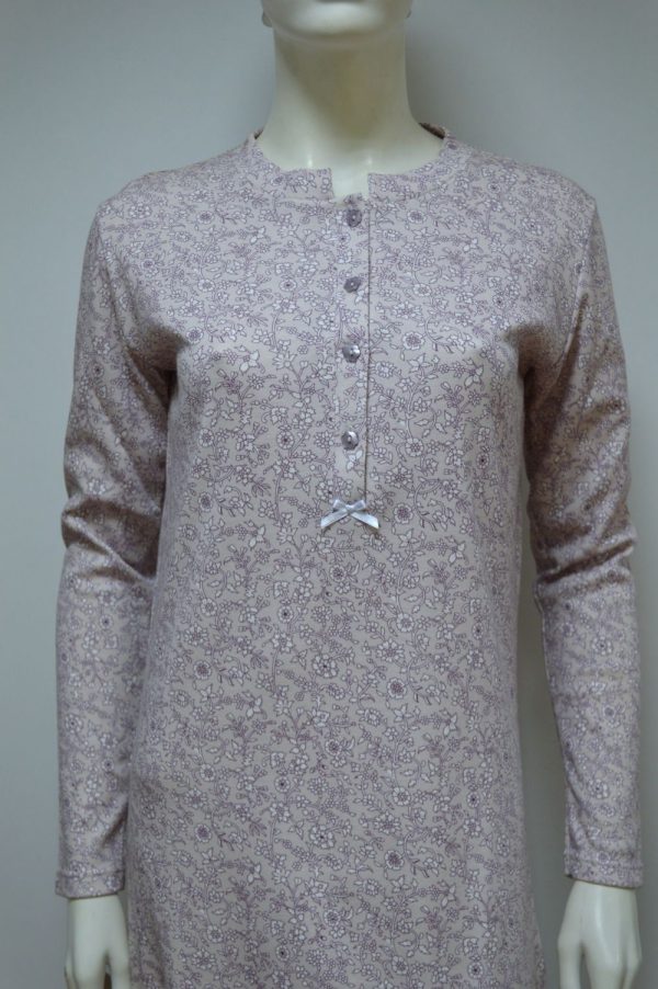 Camisa de dormir de senhora, estampado lilás